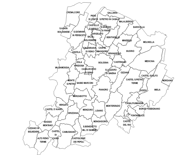 Mappa della Provincia di Bologna
