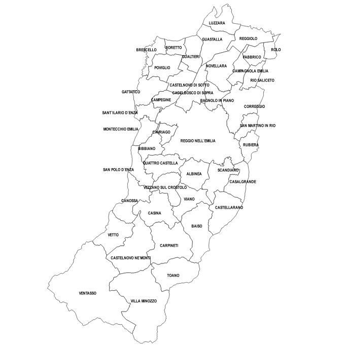 Mappa della Provincia di Reggio Emilia
