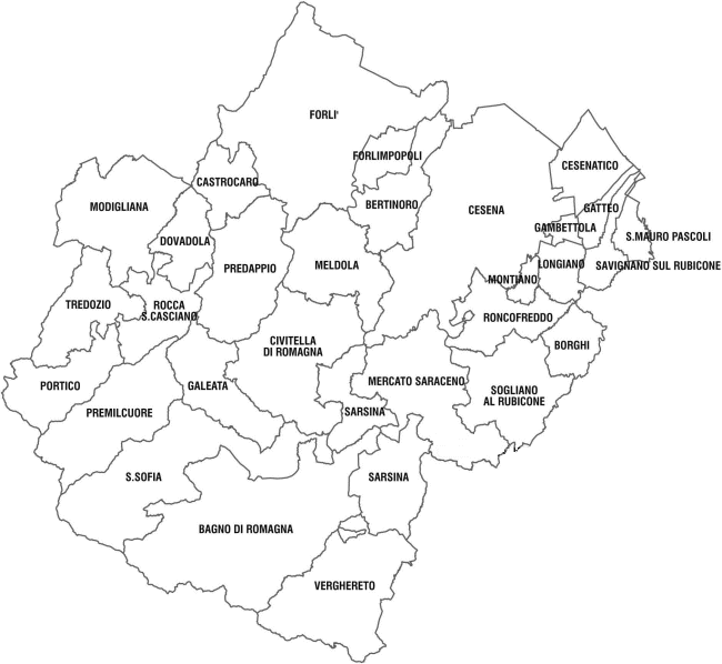 Mappa della Provincia di Forl�-Cesena