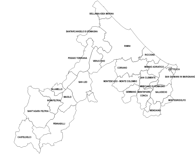 Mappa della Provincia di Rimini